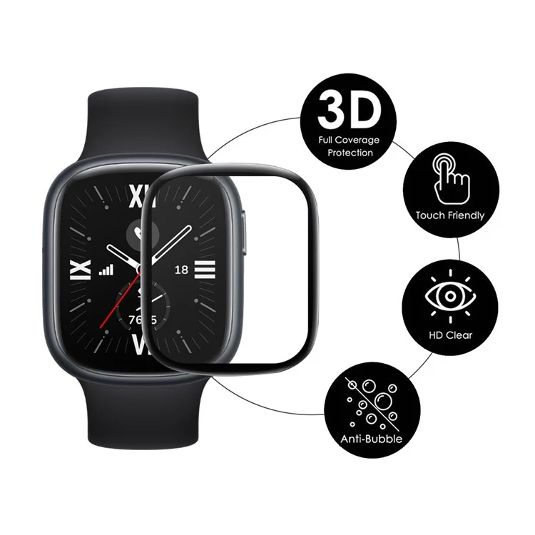 ENKAY HAT PRINCE 5Pcs / Ensemble de films de protection écran HD Clear pour Honor Watch 4, 3D Curved Soft PC Edge+PMMA Full Cover Screen Protector