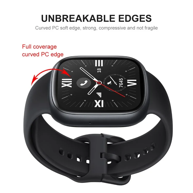 ENKAY HAT PRINCE 5Pcs / Ensemble de films de protection écran HD Clear pour Honor Watch 4, 3D Curved Soft PC Edge+PMMA Full Cover Screen Protector