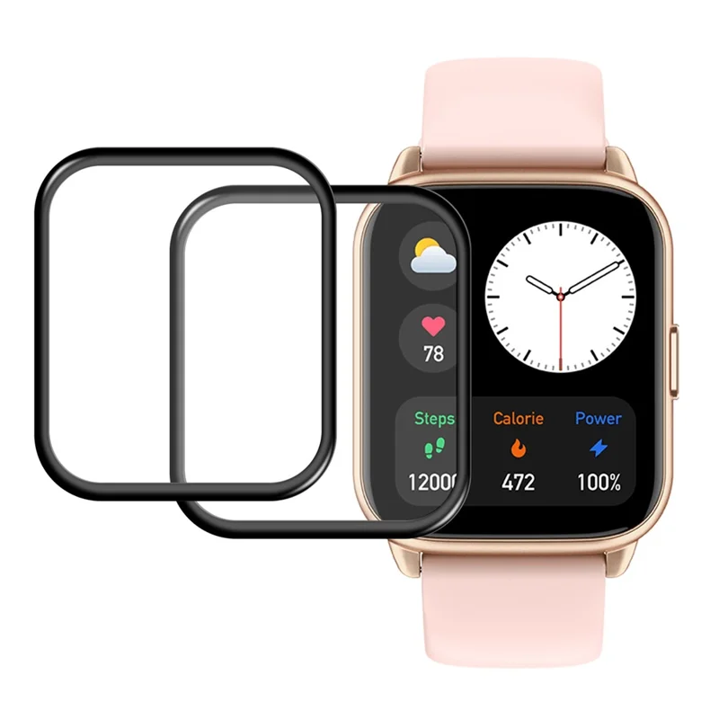 2Pcs / Pack For Huami Amazfit Pop 2 PMMA Watch Screen Protector HD Clarity Anti-scratch Screen Film