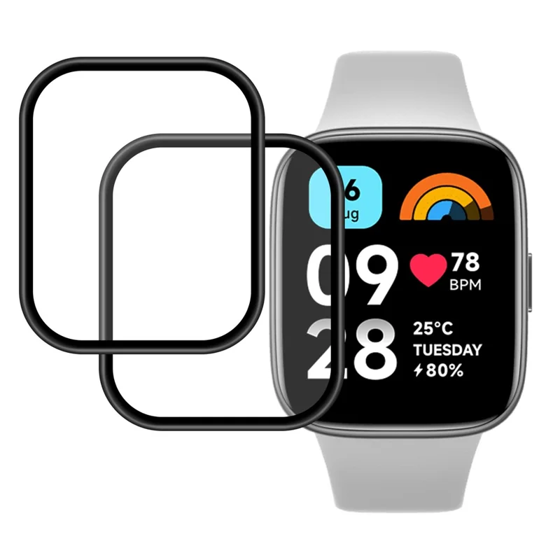 2 unidades / paquete para Xiaomi Redmi Watch 3 Lite / Watch 3 Active Protector de pantalla PMMA Ultra Clear Screen Film