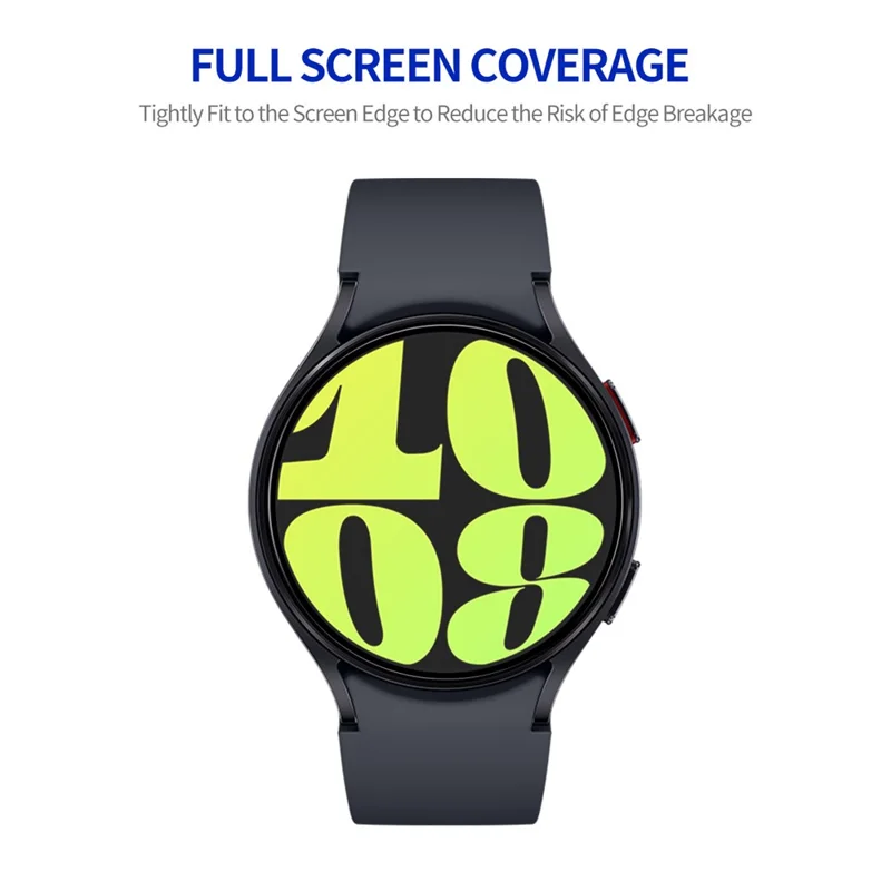 ENKAY HAT PRINCE 2Pcs For Samsung Galaxy Watch7 44mm / Watch6 44mm Full Screen Protector 0.2mm Silk Printing High Aluminum-Silicon Glass Film