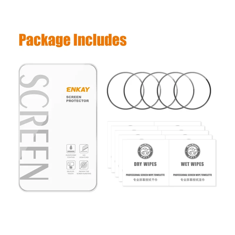 ENKAY HAT PRINCE 5Pcs Full Screen Protector per Samsung Galaxy Watch7 40mm / Watch6 40mm 3D Curved Soft PC Edge+PMMA Film