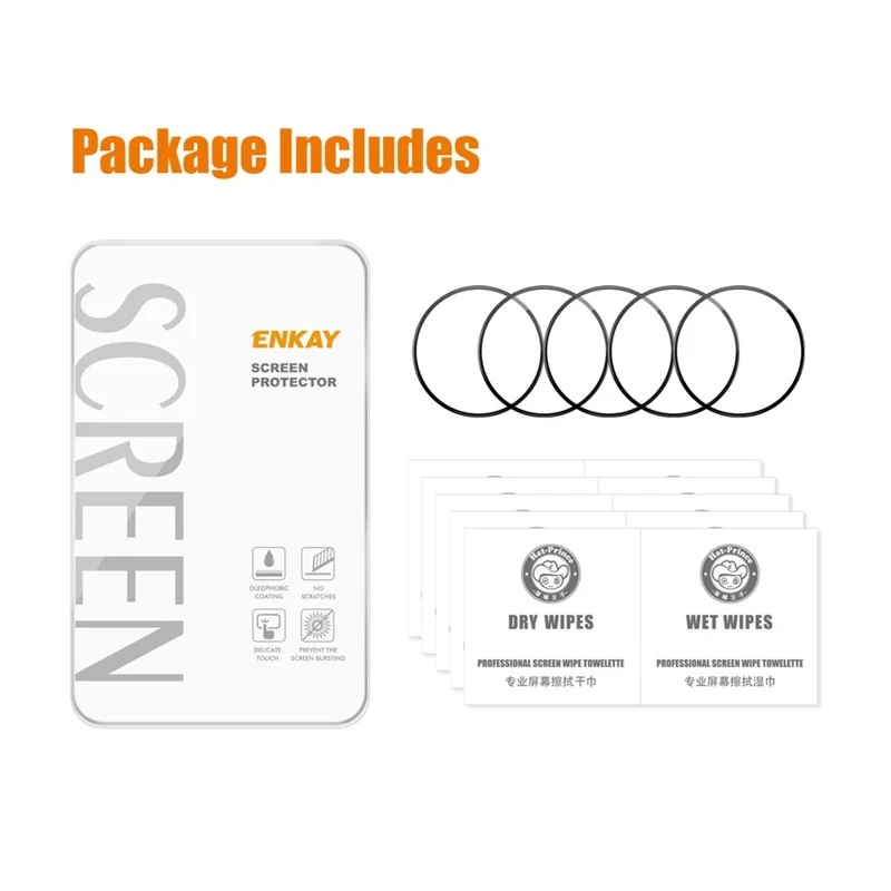 ENKAY HAT PRINCE 5Pcs PMMA Screen Film per Samsung Galaxy Watch6 Classic 43mm 3D Curved Soft PC Edge Full Screen Protector