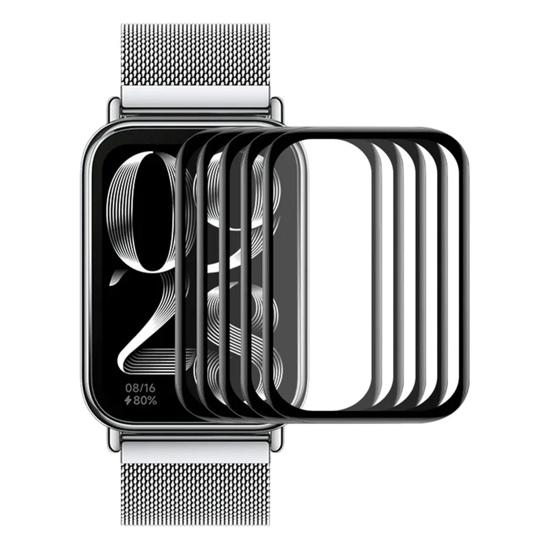 ENKAY HAT PRINCE 5Pcs Screen Protector per Xiaomi Smart Band 8 Pro, Bordo in PC morbido + Film protettivo 3D curvo in PMMA Full Cover