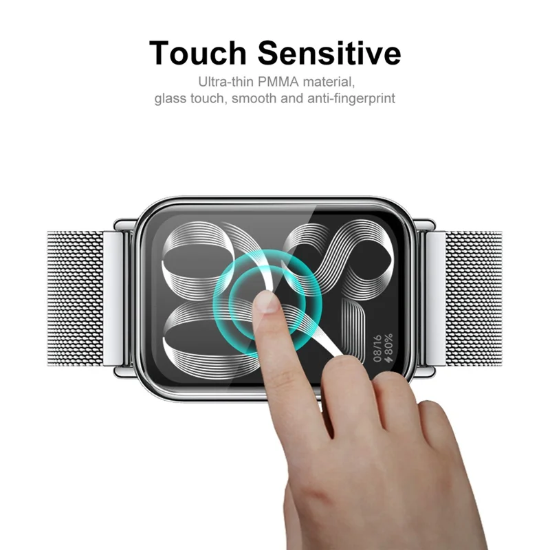 ENKAY HAT PRINCE 5Pcs Screen Protector per Xiaomi Smart Band 8 Pro, Bordo in PC morbido + Film protettivo 3D curvo in PMMA Full Cover