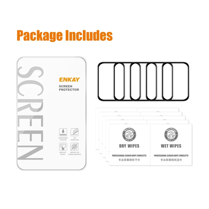 ENKAY HAT PRINCE 5Pcs Screen Protector per Xiaomi Smart Band 8 Pro, Bordo in PC morbido + Film protettivo 3D curvo in PMMA Full Cover