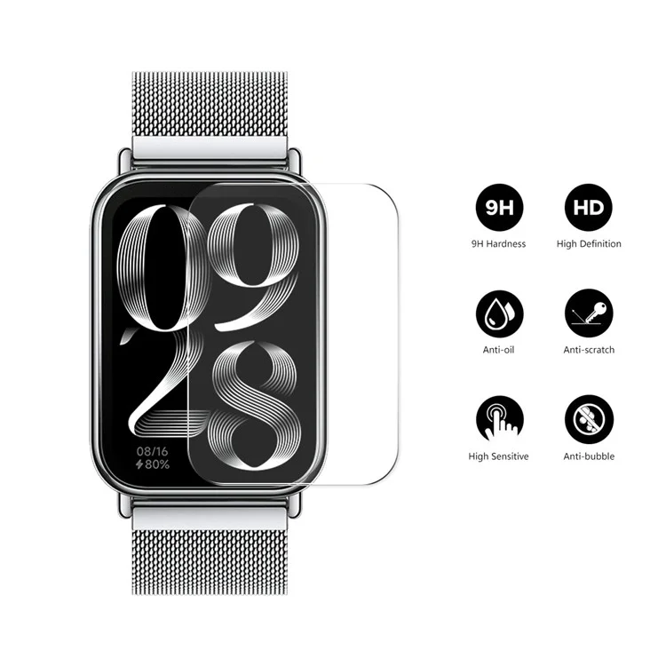 ENKAY HAT PRINCE 2Pcs для Xiaomi Smart Band 8 Pro Smart Watch Film 0.2mm 9H High Aluminum-silicon Glass HD Screen Protector