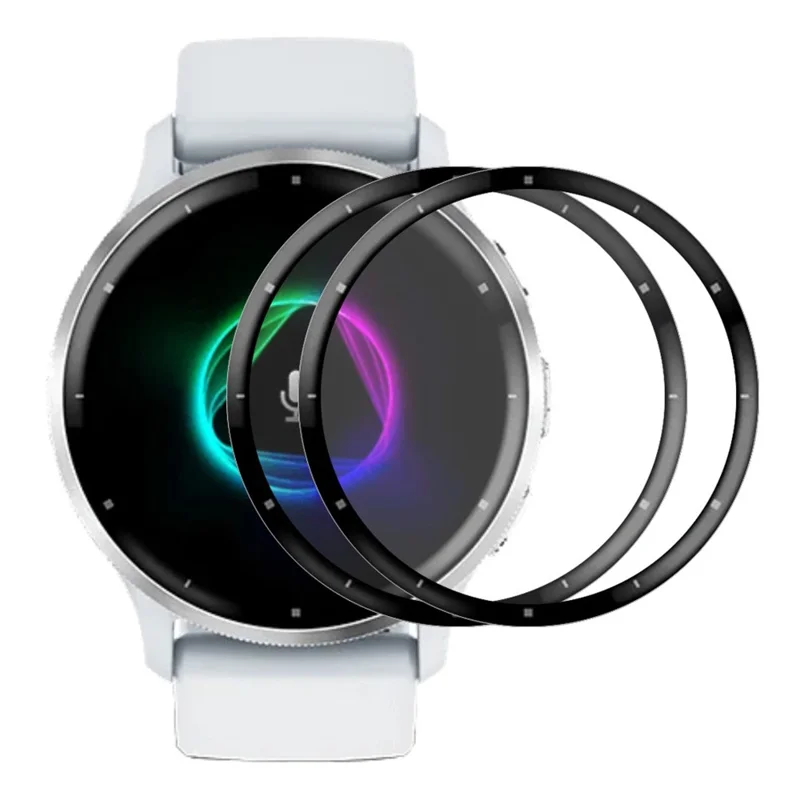 ENKAY HAT PRINCE 2Stk. für Garmin Venu 3 PMMA Vollbildfilm 3D gebogener weicher PC-Rand Bildschirmschutz