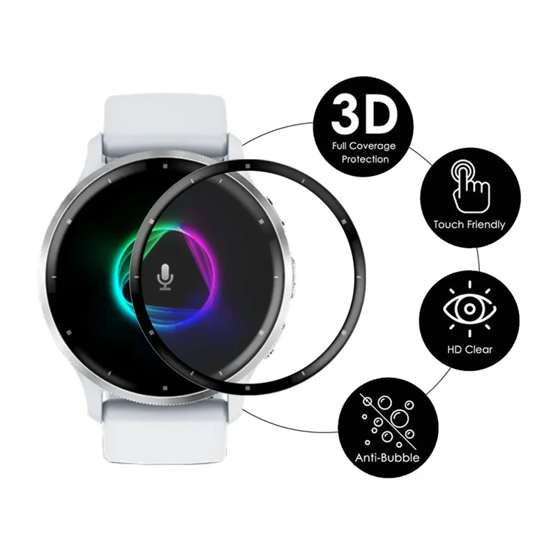 ENKAY HAT PRINCE 5Pcs Für Garmin Venu 3 Uhr PMMA Bildschirmschutz 3D Curved Soft PC Edge Vollständige Abdeckungsfolie