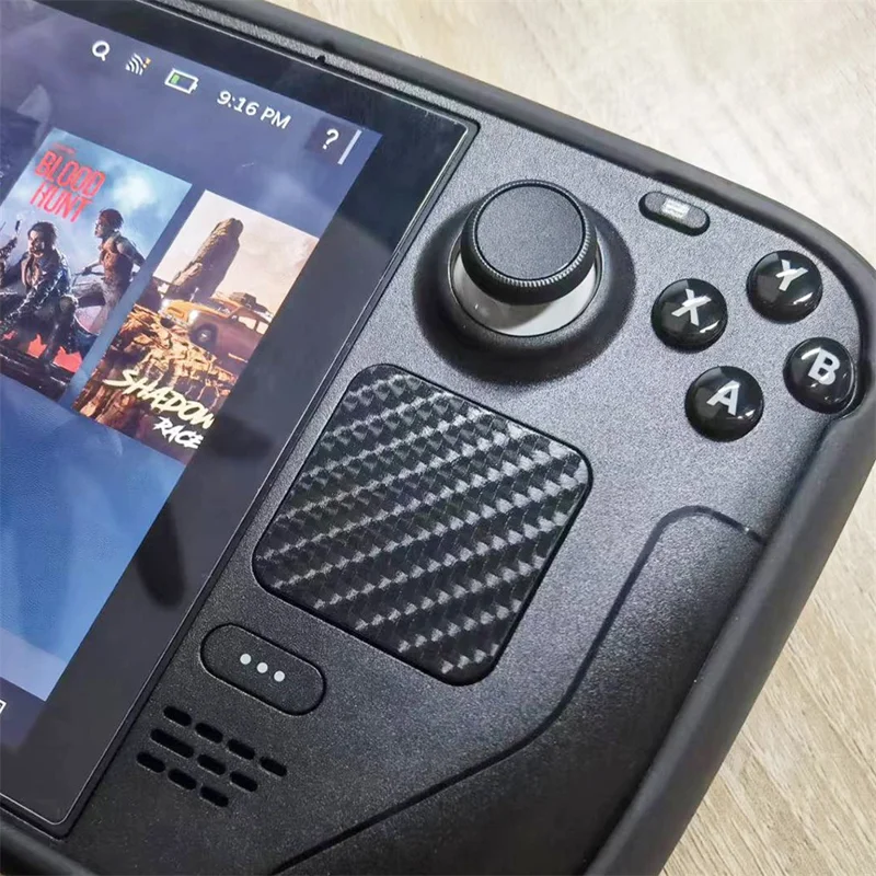 6 Piezas / Conjunto para la Consola de Juegos Steam Deck Pegatina Protectora de Fibra de Carbono con Patrón PVC