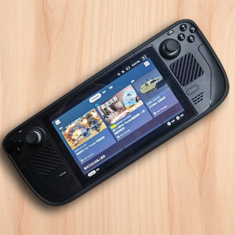 6 Piezas / Conjunto para la Consola de Juegos Steam Deck Pegatina Protectora de Fibra de Carbono con Patrón PVC