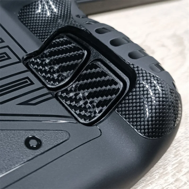 6 Piezas / Conjunto para la Consola de Juegos Steam Deck Pegatina Protectora de Fibra de Carbono con Patrón PVC