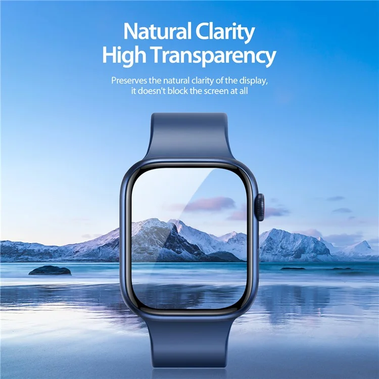 DUX DUCIS 2Pcs Clear Screen Protector für Apple Watch Series 9 8 7 41mm , 3D Curved Edge TPE+PMMA Watch Film Guard