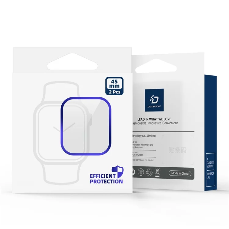 DUX DUCIS 2Pcs Clear Screen Protector für Apple Watch Series 9 8 7 41mm , 3D Curved Edge TPE+PMMA Watch Film Guard
