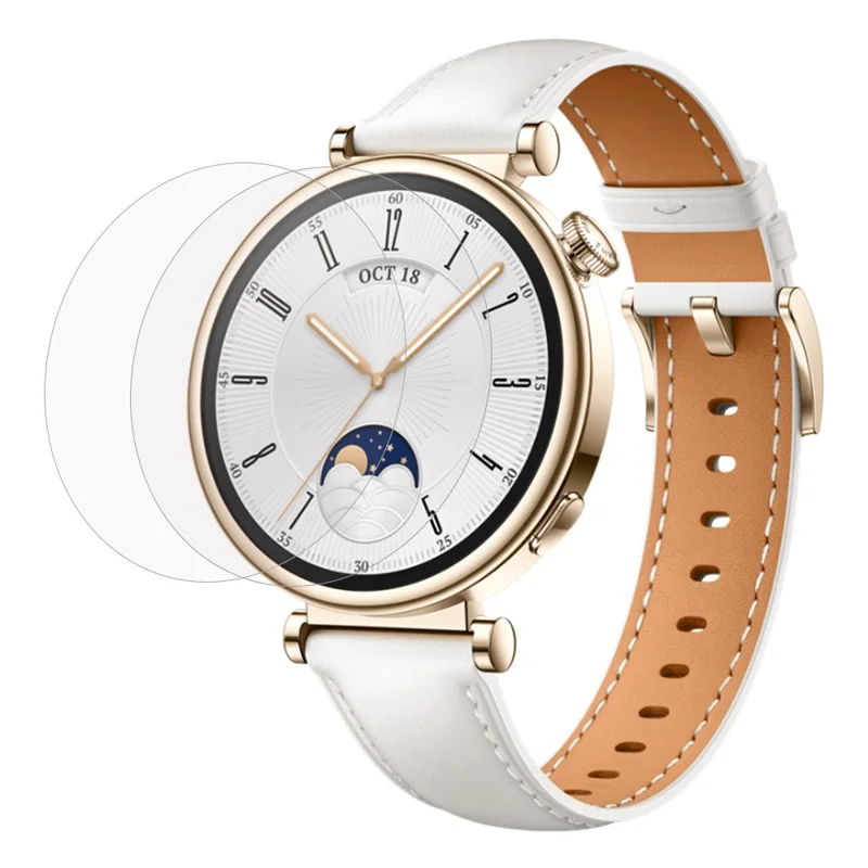 2Pcs Screen Protector for Huawei Watch GT 4 41mm , 2.5D Arc Edge Scratch Resistant Tempered Glass Watch Film