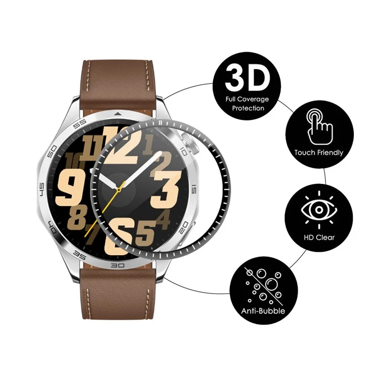 ENKAY HAT PRINCE para Huawei Watch GT 4 46mm Protector de pantalla Cobertura completa 3D Bordes curvos Borde de PC suave + Película PMMA para reloj