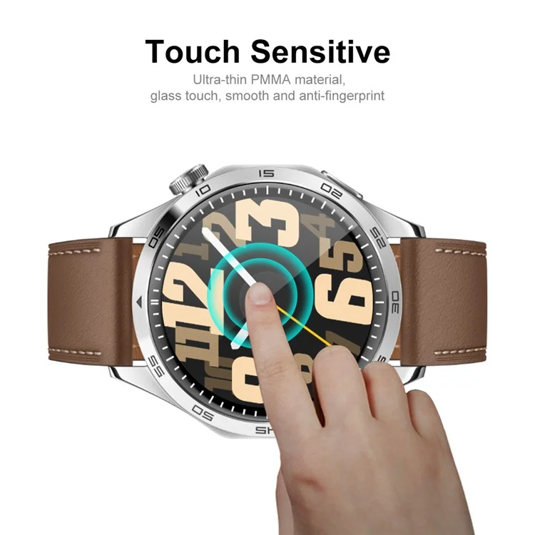 ENKAY HAT PRINCE 2Pcs For Huawei Watch GT 4 46mm Transparent Screen Protector 3D Curved Soft PC Edge + PMMA Full Cover Watch Film