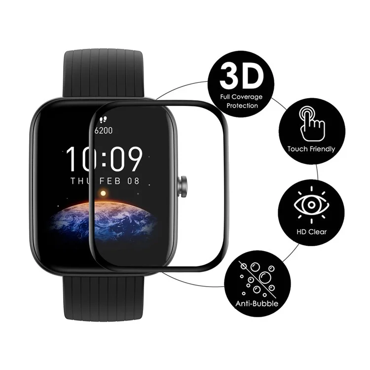 ENKAY HAT PRINCE 2 Pezzi per Huami Amazfit Bip 5 / Bip 5 Pro Protezione Schermo Copertura Completa Curva 3D Angoli Morbidi PC + Pellicola Antigraffio PMMA 