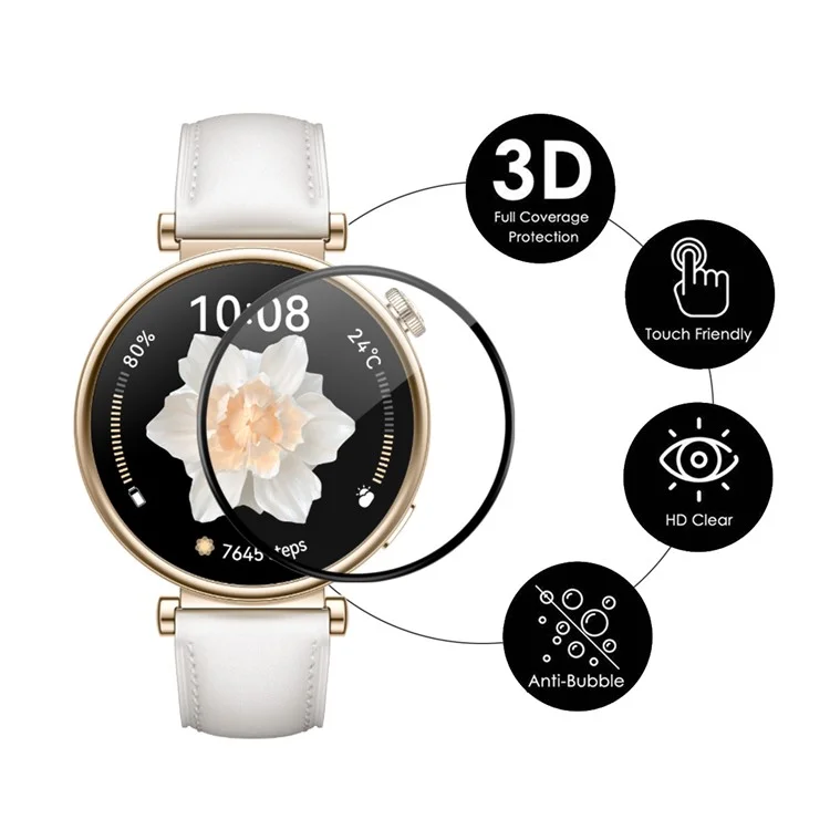 ENKAY HAT PRINCE Para Huawei Watch GT 4 41mm Protetor de Tela 3D Curvo Borda Suave + Filme de Cobertura Total PMMA