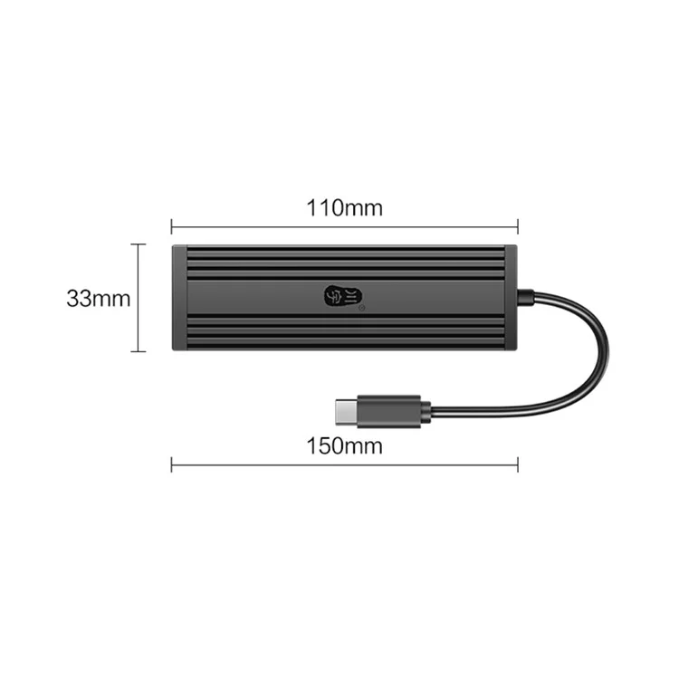 KAWAU H305C-15cm Type-C to 4xUSB Ports Extension Dock Station 5Gbps High Speed Data Transfer USB-C Hub