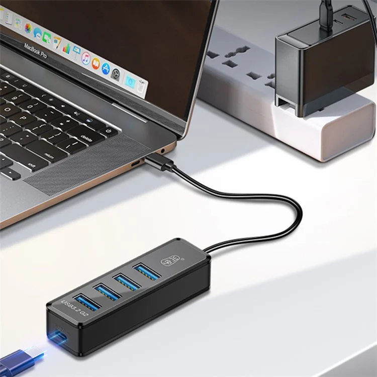 KAWAU H302pro Station d'accueil 30cm USB-C 10Gbps Concentrateur haute vitesse 4 USB3.2 G2 avec port de charge de type C