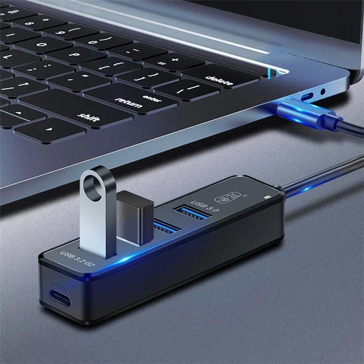 KAWAU H302pro Station d'accueil 30cm USB-C 10Gbps Concentrateur haute vitesse 4 USB3.2 G2 avec port de charge de type C