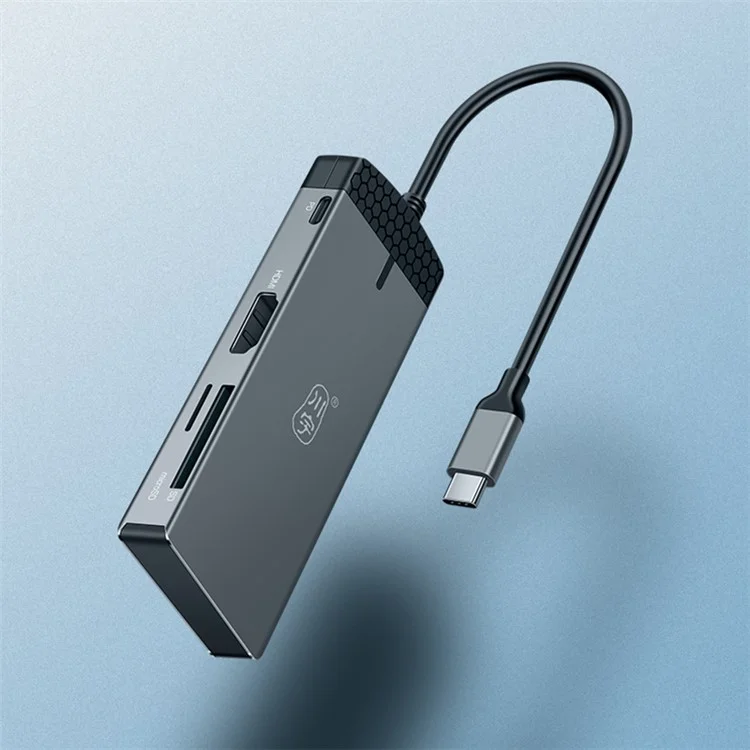 KAWAU H352 15cm Type-C Hub Adattatore USB-C Stazione di Aggancio con HD+2 USB3.0+Type-C+PD3.0+Porte SD/TF
