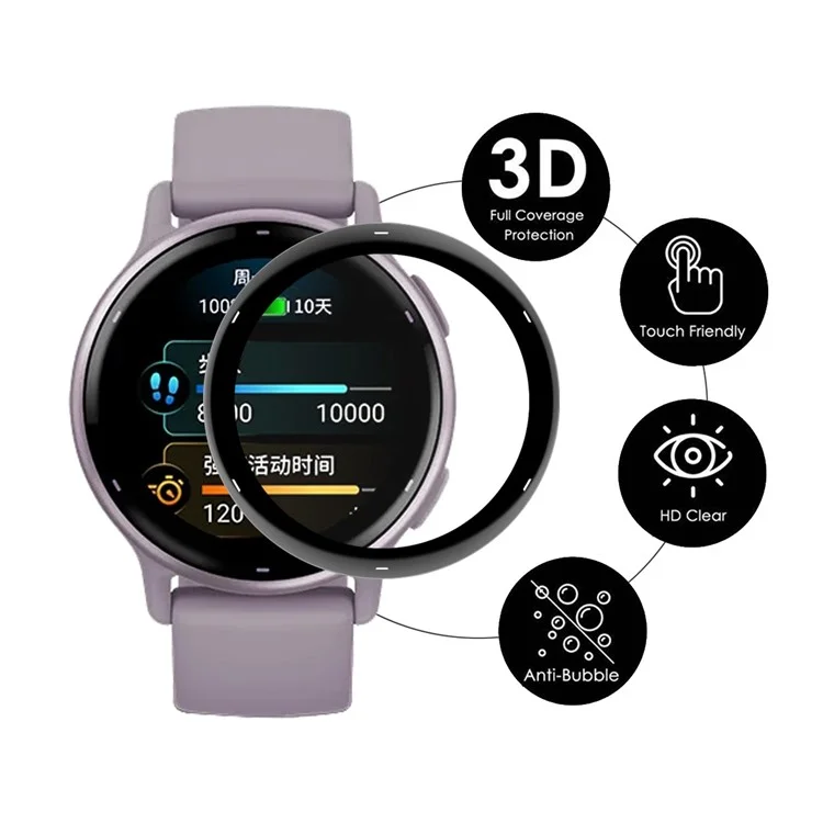 ENKAY HAT PRINCE 5Pcs For GarminActive 5 PMMA Protective Film 3D Curved Soft PC Edge Full Screen Protector