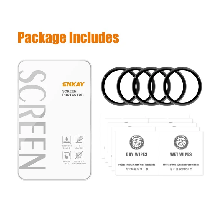 ENKAY HAT PRINCE 5Pcs For GarminActive 5 PMMA Protective Film 3D Curved Soft PC Edge Full Screen Protector