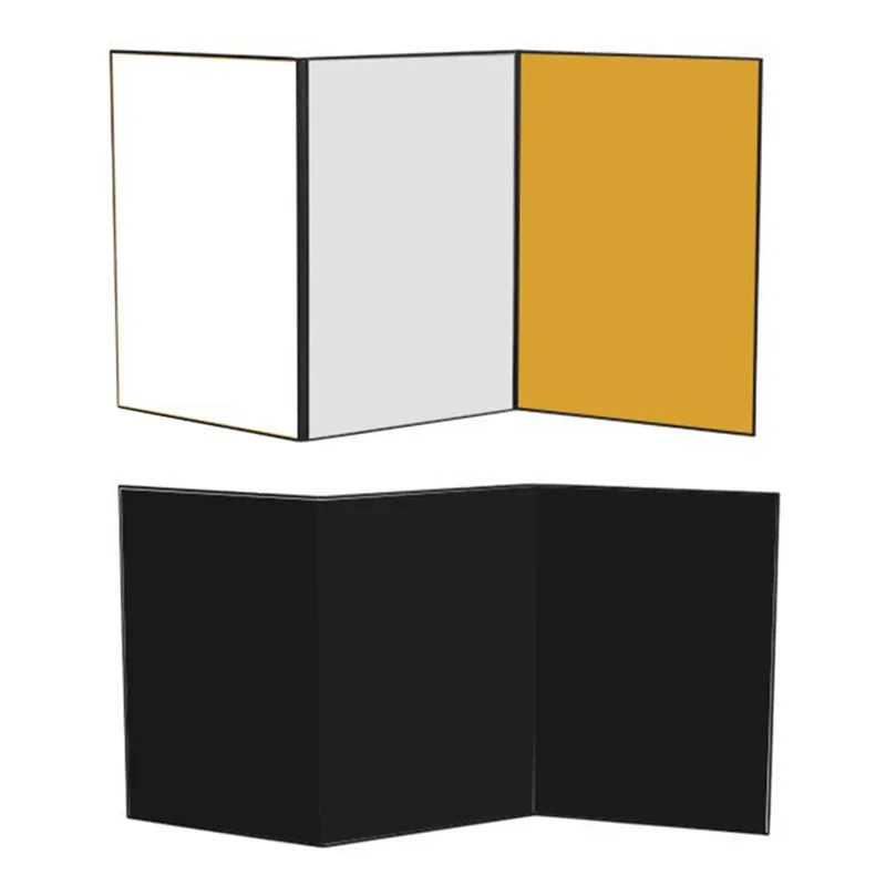 4 w 1, odbłyśnik światła A3, kartonowy dyfuzor do fotografii, składana tarcza do produktu, jedzenia, rekwizytów, biżuterii, nadająca się do ujęć martwej natury - czarna strona tylna