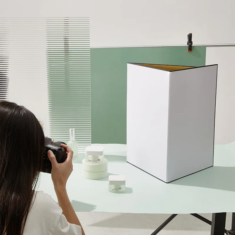 4 w 1, odbłyśnik światła A3, kartonowy dyfuzor do fotografii, składana tarcza do produktu, jedzenia, rekwizytów, biżuterii, nadająca się do ujęć martwej natury - czarna strona tylna