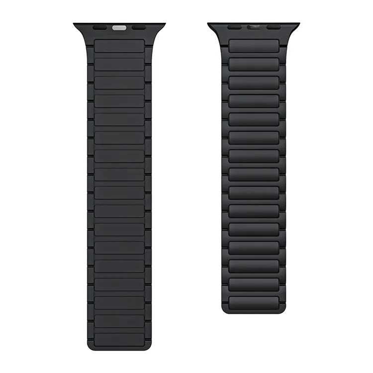 Per Apple Watch 10 46mm / Ultra 2 / Ultra 49mm / 9 8 7 45mm / SE (2023) SE (2022) SE 6 5 4 44mm / 3 2 1 42mm Magnetic Silicone Watch Band - Nero
