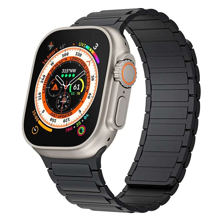 Per Apple Watch 10 46mm / Ultra 2 / Ultra 49mm / 9 8 7 45mm / SE (2023) SE (2022) SE 6 5 4 44mm / 3 2 1 42mm Magnetic Silicone Watch Band - Nero