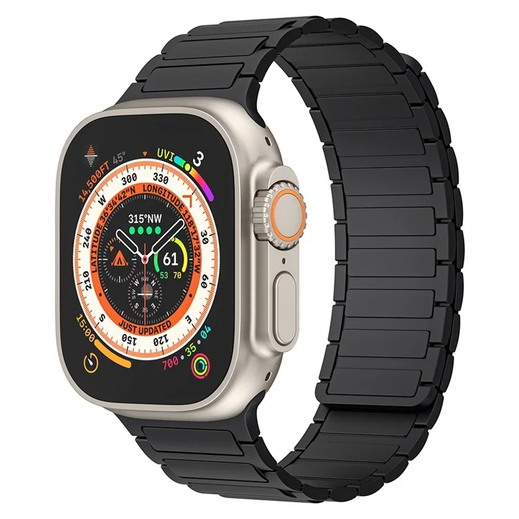 Per Apple Watch 10 46mm / Ultra 2 / Ultra 49mm / 9 8 7 45mm / SE (2023) SE (2022) SE 6 5 4 44mm / 3 2 1 42mm Magnetic Silicone Watch Band - Nero