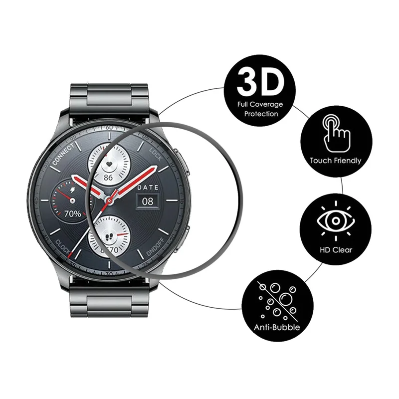 ENKAY HAT PRINCE 2Pcs For Huami Amazfit Pop 3R Screen Protector Full Coverage 3D Curved PC Edge PMMA Clear Film