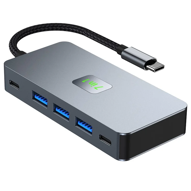 2312 Type-C Adapter Hub to PD 100W+2xHD Video Output+3xUSB 3.0+USB-C