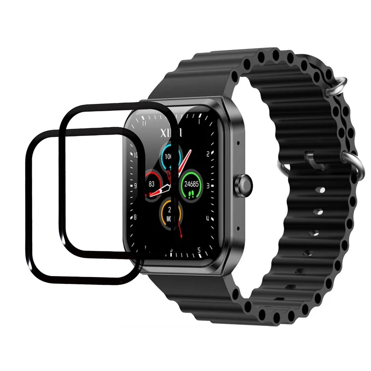 2 unidades / Paquete para Xinji C1 Pros Protector de pantalla PMMA sin burbujas HD Clear Watch Film (Borde negro)