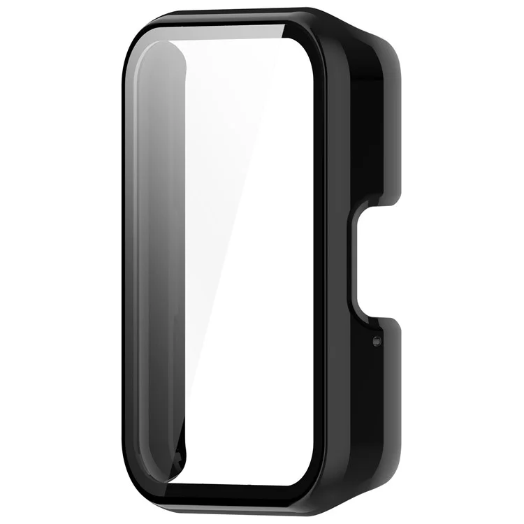 Для Samsung Galaxy Fit3 (SM-R390) Чехол с закаленным стеклянным экраном Протектор Полное покрытие Hard PC Чехол для часов - Глянцевый черный