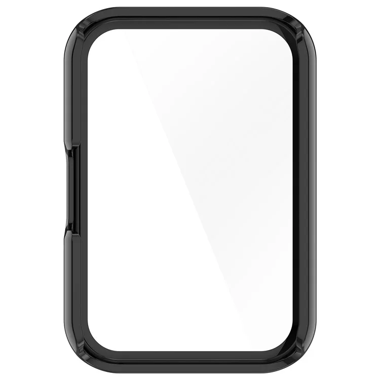 Для Samsung Galaxy Fit3 (SM-R390) Чехол с закаленным стеклянным экраном Протектор Полное покрытие Hard PC Чехол для часов - Глянцевый черный