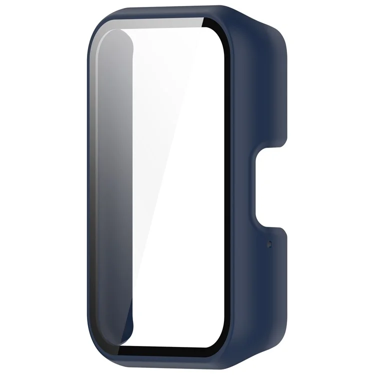 For Samsung Galaxy Fit3 (SM-R390) Case with Tempered Glass Screen Protector Full Coverage Hard PC Watch Cover - Matte Midnight Blue