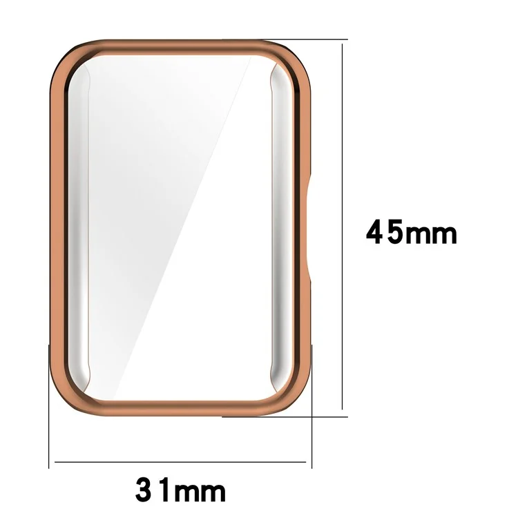 For Samsung Galaxy Fit3 Watch Frame Case Electroplating Fully Wrapped TPU Watch Cover - Transparent