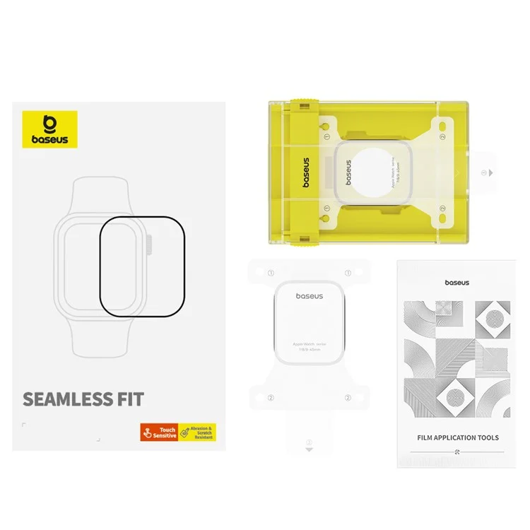 BASEUS Pour Apple Watch Protecteur d'écran Couverture complète Pellicule d'écran incurvée - Pour Apple Watch Series 9 / 8 / 7 41mm