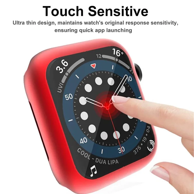 For Apple Watch Series 3 / 2 / 1 38mm Case Electroplating TPU Watch Cover with Screen Protector - Red
