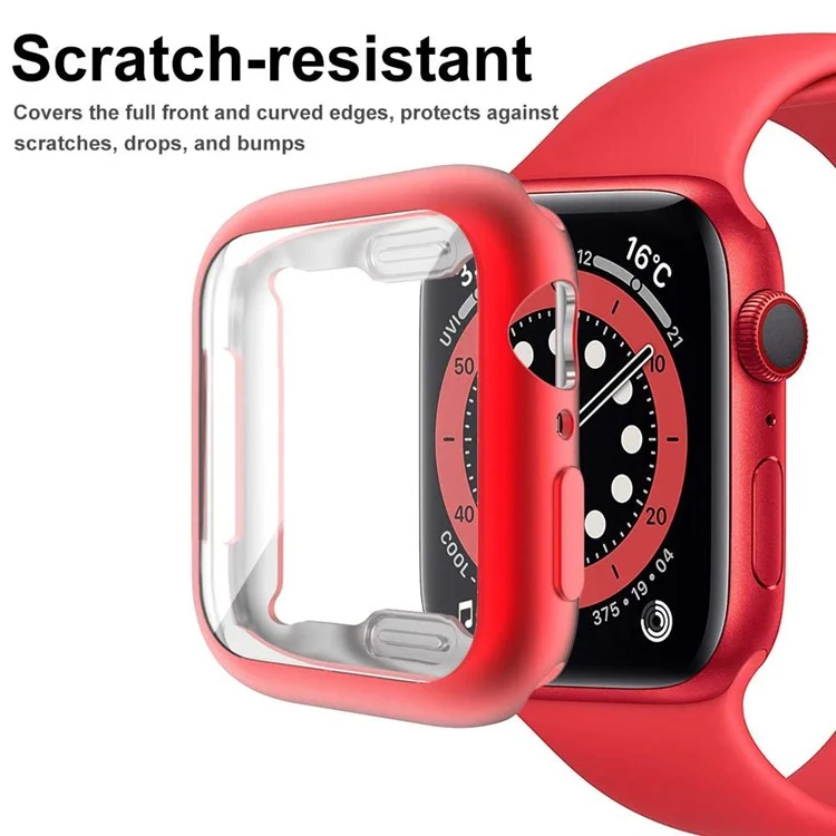For Apple Watch Series 3 / 2 / 1 38mm Case Electroplating TPU Watch Cover with Screen Protector - Red