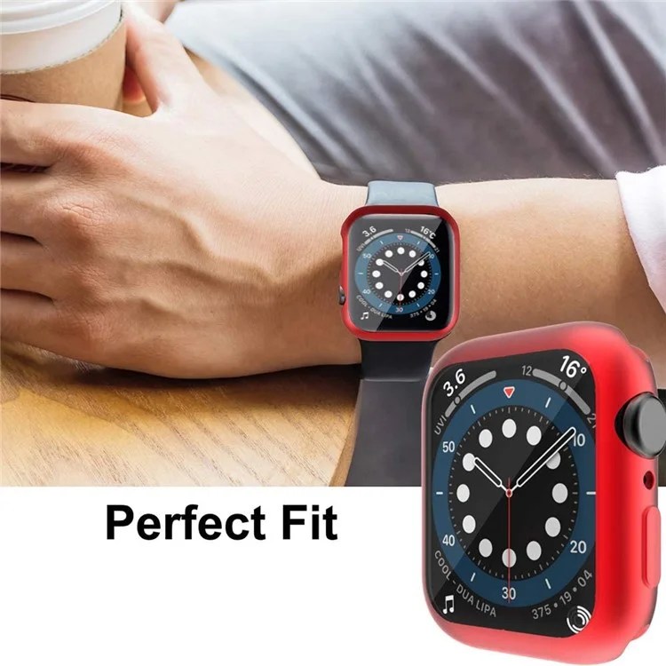 For Apple Watch Series 3 / 2 / 1 38mm Case Electroplating TPU Watch Cover with Screen Protector - Red