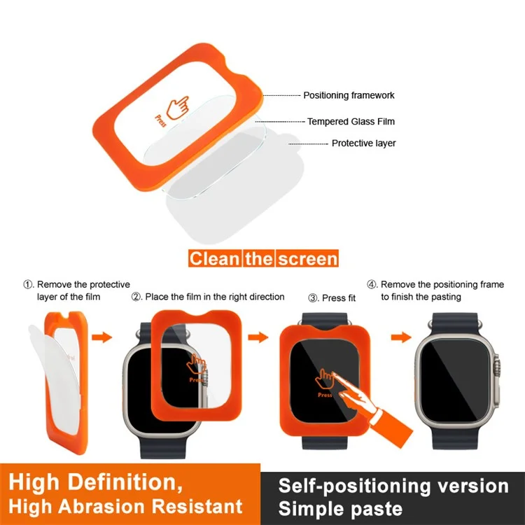 IMAK For Apple Watch Ultra 2 49mm / Ultra 49mm Screen Protector with Alignment Tool Tempered Glass Film