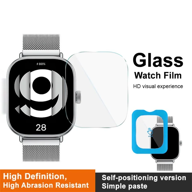 IMAK per Xiaomi Redmi Watch 4 Protezione dello schermo Facile installazione Orologio a prova di esplosione Pellicola in vetro temperato