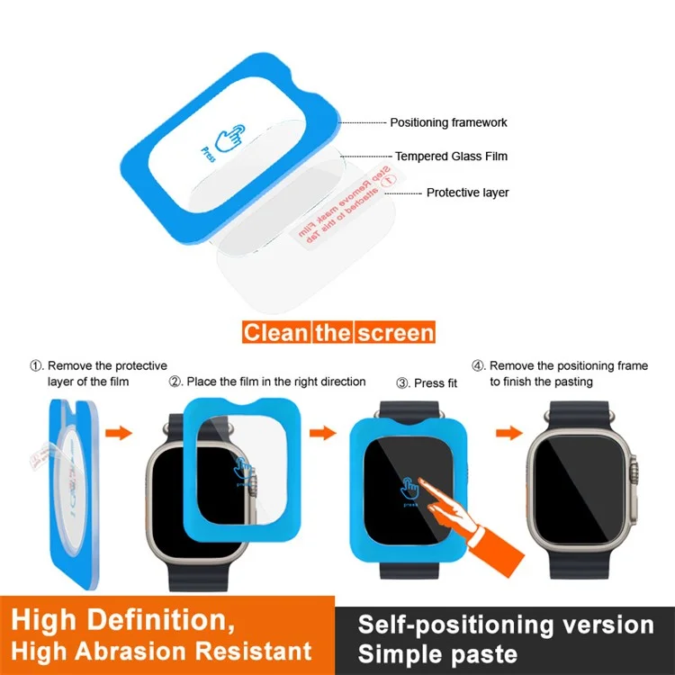 IMAK per Xiaomi Redmi Watch 4 Protezione dello schermo Facile installazione Orologio a prova di esplosione Pellicola in vetro temperato