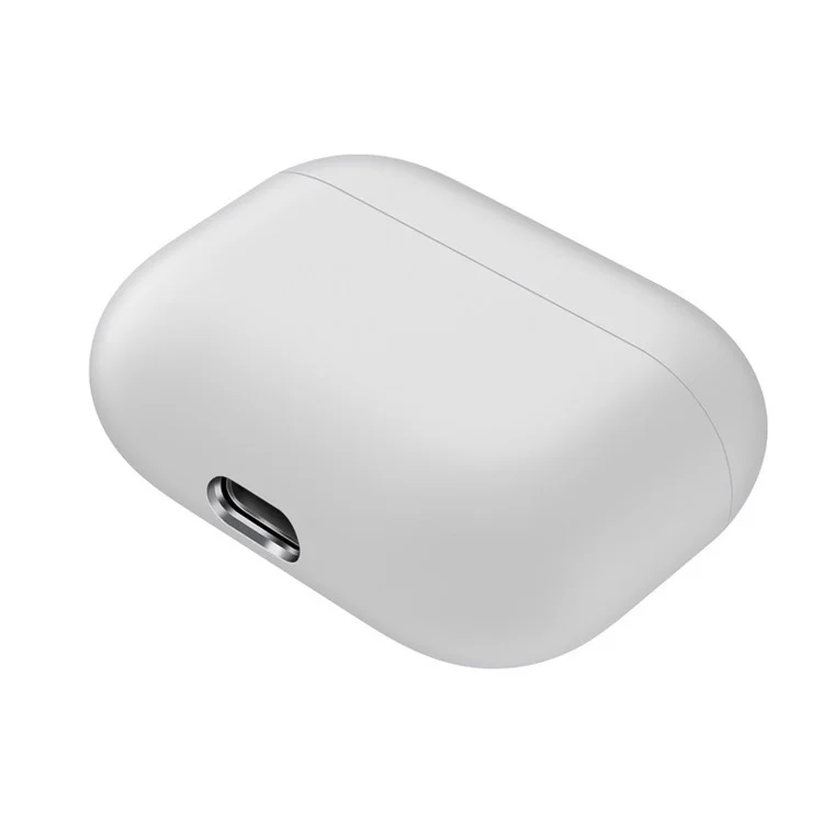 Solid Color Silicone Protective Case for Airpods Pro - White
