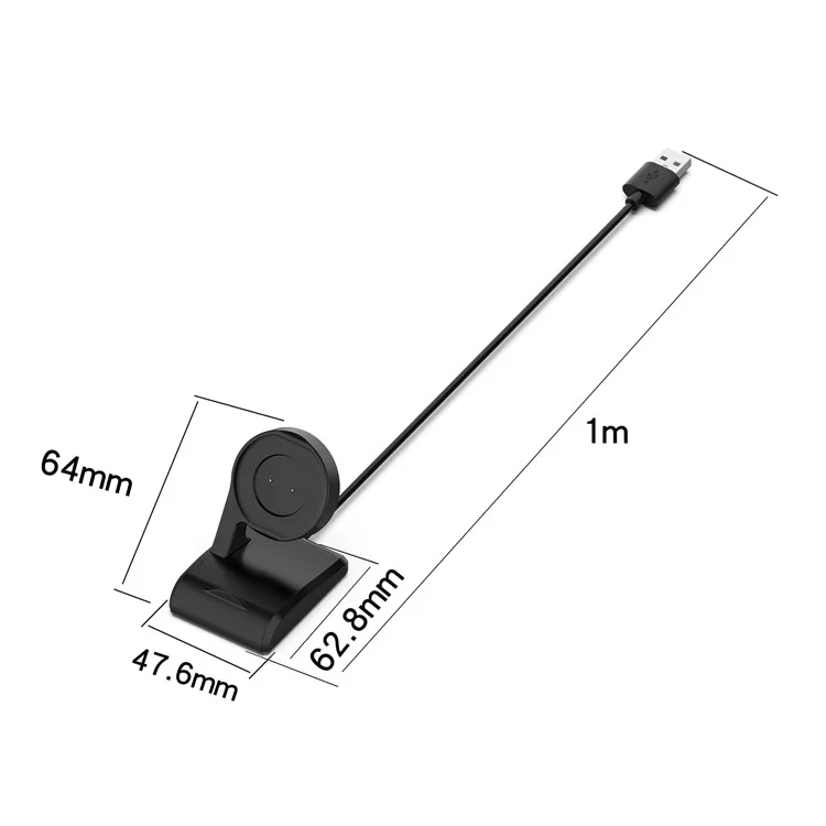 1m USB Charging Cable Magnetic Desktop Charger for Amazfit T-Rex A1918/GTR 42mm/GTR 47mm/GTS